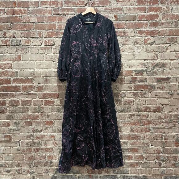 Kahindo Luo Tie Dye Wide Leg Long Sleeve Fireworks Jumpsuit Size 6 - Picture 4 of 10